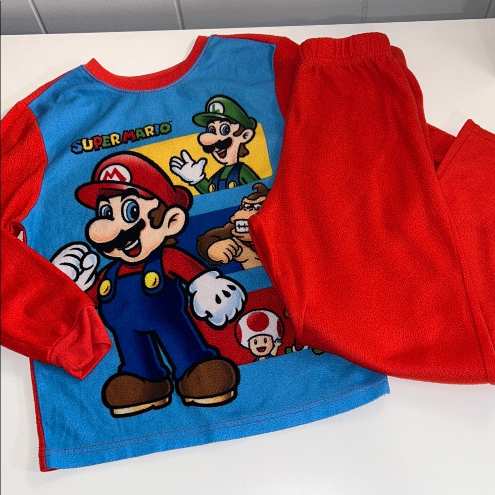 Nintendo Super Mario Boy’s 2 Piece Fleece Pajama Set Size 8